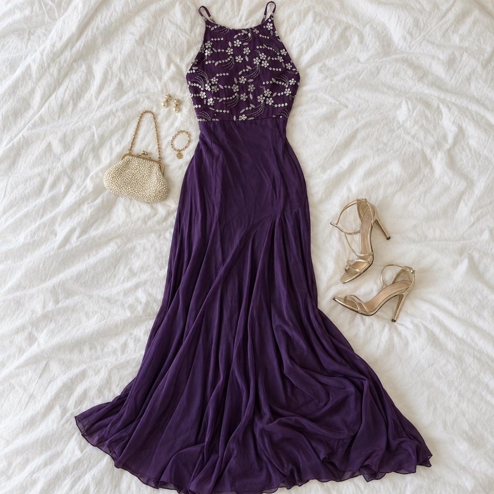Purple fairy prom dress